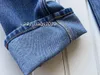 Designer Femmes Jeans Arrivées Jean Taille Haute Rue Évidé Patch Brodé Décoration Casual Bleu Droit Denim Hommes Pantalons