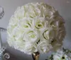 Fleurs décoratives SPR 55cm 2 pièces boule de roses artificielles en soie, décoration de mariage, couleur ivoire-2023 Ly Design