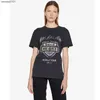 23SS A Bing Fashion Classic Tee AB Nowa motocykl Los Angeles List do druku Czarna szara bawełniana kobiety krótkie rękawy 233ess