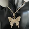 Schmetterlings-Halskette, Temperament, einlagige Krallenkette, Diamant-Halskette mit einfachem und voller Strass-Schmuck