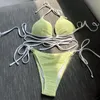 Kvinnors badkläder 2023 Europa och Amerika Sexig kärlek Drawstring Strap Hard Cup Bikini Utländsk handel