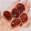 Encantos Natural Semipreciosa Piedra Colgante Conector Ágata Roja DIY Joyería Fabricación Collar Pulsera Regalo Drop Entrega Hallazgos Compon Dhqsr