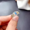 Bagues de cluster Cadeau d'anniversaire Le cadeau pour votre petite amie Naturel Véritable Opal Bague 925 Sterling Silver Fine Bijoux