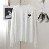 Isabel Marant Designer Tees Sıradan Mektup Baskı Gevşek Yuvarlak Boyun Tişört Beyaz Top Kadınlar Uzun Kollu T-Shirt