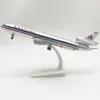 Aircraft Modle 20cm Diecast MD-11 Model KLM American World Cargo Airlines Airplane z bazową lądową koła zębatego samoloty chłopięce zabawki 230830