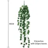 장식용 꽃 2pc/로트 인공 가짜 매달려 포도 나무 실장 꽃 나무 포도 잎 아이비 그린 갈랜드 집 수직 정원 벽