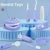 Ferramentas Oficina 9 PCS Plástico Simulação Dentista Play Set Kit Pretend Toy para Crianças Higiênico Habit Cultivo Role Game Childre 230830