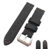 New HQ Genuine Leather Thick Black Or Brown Watch Band Strap 22mm 24mm 26mm267Y