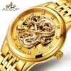 Aesop Dragon Watch Men Luxury Gold Automatic Mechanical Watch Sapphire Golden Men's Wristwatch Mane Clock Men Relogio Masculi312d