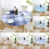 Table Cloth Round Waterproof Non-slip Elastic Tablecloth Classic Pattern Cover Home Kitchen Dining Room Decoration