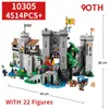 Zabawki pojazdu sierpień 10305 King Knights Medieval Castle Model Building Builds Zespół cegieł dla dzieci Prezent Bożego Narodzenia 230830