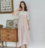 Women's Sleepwear Nightgown Women Cotton Lace Long Dress Romantic Summer Princess Sweet Style