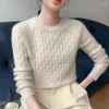 Women's Sweaters Goat Cashmere Knitting Clothing For Women Winter O-neck Loose Long Sleeve Knit Thicker Lady Pullovers