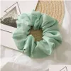 Scrunchies in chiffon solido per ragazze da donna Anello elastico Cravatte per capelli Accessori Porta coda di cavallo Fasce per capelli Elastico Consegna a goccia