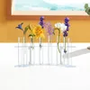Vasi per provette Vaso per piante trasparente con supporto per rack Vaso per fiori per sala da pranzo Decorazione per composizioni floreali con germogli di feste