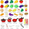 Kitchens Play Food Kitchen Toys Set For Kids Baby Cutting Fruit Cooking Utensils Childrens Simulation Education Pretend Girl 230830