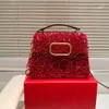 Borsa di lusso con lettera V Borsa con diamanti Borsa a tracolla DONNA Moda Borse a tracolla rimovibili luccicanti Borse con paillettes Borsa a mano Borsa da sera