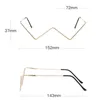 Rhinestone Metal Glasses W Shaped Decorative Glasses Frames Sexy Bling Diamond Eye Glasses No Lens Half Frame Fashion Eyewear INS Jewelry Accessories for Women