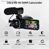 Camcorders 4K Camcorder Ultra HD 56MP مدونة فيديو لـ YouTube 18 X Digital IR Night Vision WiFi مع Microphon Q230831