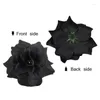 Dekorativa blommor 50st Simulering Silk Rose Flower Heads for Hat Clothes Permellment (Black)