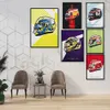 Colección de coches, carteles e impresiones de regalo, casco de carreras, pintura en lienzo, arte de pared nórdico para el hogar, oficina, sala de estar, decoración de dormitorio para niños, sin marco Wo6