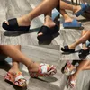 Kappy kobiety 2023 jedwabne satynowe satynowe gęste podele duży etniczny styl prosty sandały mody plażowe/ 36-43