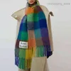 Bufandas Moda Lujo Ac Bufanda Hombres Mujeres Imitación Cashmere Plaid Wraps Largo Estudiante Babero Mantón Arco Iris Grueso Lattice Tasse