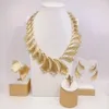 Necklace Earrings Set Nigeria For Women Gold Plated Large Statement Bold Evening Jewelry Gifts