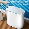 Lixeiras 7L Smart Banheiro Lixeira Impermeável Bin com tampa WC Wastebasket Indução Cozinha Cubo de Lixo Sensor Automático 230830