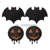 Bröstplatta 10 par Black Halloween Bat Pumpkin Spider Form Nippel Cover Disponibla Breast Pasties Invisibla BH -klistermärken för kvinnor x0831