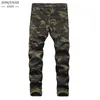 Jeans da uomo Moda mimetica militare Maschile Slim Trend Hip Hop Dritto Army Green Pocket Cargo Denim Pantaloni di marca giovanile 230831