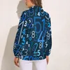 Damenblusen Mathe-Zahlen-Bluse Langarm Bunter Code-Druck Lustige Frau Streetwear Übergroße Hemden Design Top Geburtstagsgeschenk