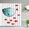 Rideaux de douche Dessins animés colorés poissons requin rideaux de douche océan vie enfants salle de bain décor à la maison tissu rideau ensemble étanche écrans de bain 230831
