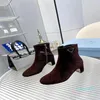 2023-Bottes de créateurs à lacets de haute qualité hommes femmes demi-bottes chaussures de style classique hiver automne bottes de neige en nylon toile bottine 35-42