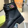 Noticias Diseñadores Botas de tobillo Botas de mujer Cabeza redonda de color Suela gruesa Botas Martin elásticas elevadas Zapatos con cordones Apertura de cremallera ajustable Botas de motocicleta 35-42