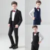 Garnitury Flower Boys Formal Wedding Suit Kids Party Tuxedo Blazer Dziecięcy Dziecko Pinao Performance Costume School Mundlid 2-14T 230830