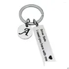 Keychains Lanyards Drive Safe Keychain A-Z 26 Initials Lettering Men Women Boyfriend Husband Key Chain Birthday Chritsmas Fathers Da Dh7Pc