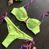 Женские купальные костюмы Сексуальные толкающие бикини -галстук Brusilian Bikinis Женщины с сплайсингом купания купания купания пляжа Biquini