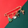 Broches colorido árvore de natal pingente broche floco de neve alce boneco de neve pino acessórios de moda feminina