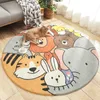 Large Size Round Shaped Living Room Carpet Cartoon Imitation Lambwool Bedroom Rugs Washable Non-Slip Soft Floor Mats 100x100cm HKD230829