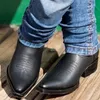 Boots Black Men Boots Zipper Brown Ankle Boots Business Handmade Western Boots Size 38-46 Mens Boots 230831