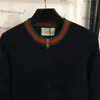 Julpersonlighetströjor Fashion Stripe Sweater Zipper Cardigan Coats Luxury Wool Knit Jackets Ladies Brand Sweater