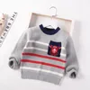 Pulôver meninos listrado camisola coreano roupas infantis outono bebê topos único malhas meninas bonito suéteres crianças casaco 230830