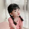 ヘアアクセサリー子供のかつらの女の子のヘアアクセサリー幼児フードジュニアブラックロングブレードヘッドウェアキッズガーリーヘッドドレスベイビーティアラ45cm 230830