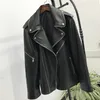 Jaquetas femininas Sungtin Mulheres soltas jaqueta de couro pu preto macio jaqueta de couro falso rua moto motociclista casaco de couro senhora casual outerwear 44eff