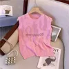 Pulls pour femmes Rose Creux Out Tops en tricot Femmes Pull sans manches Gilet Casual Summer Crochet Court Knitwear Tee Vêtements Sexy Crop T-shirt H219 HKD230831