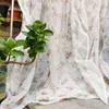 Vorhang Floral Rüschen Für Wohnzimmer Pastoralen Druck Sheer Voile Drapieren Küche Partition Studie Balkon Fenster #E