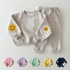 Conjuntos de roupas inverno quente bebê menina menino roupas conjunto bordado engrossar lã moletom calça bebê menino treino criança menina roupas coreia 230830