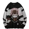 Men's Sweaters Cartoon men and women's animated knitted sweaters oversized vintage Harajuku hiphop rap ugly winter 230831