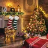 Sacs tricotés, bas de noël tricotés, décorations cadeaux, grandes chaussettes personnalisées, 831